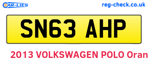 SN63AHP are the vehicle registration plates.