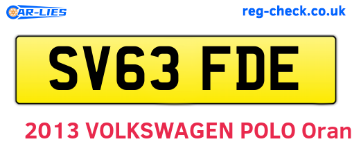 SV63FDE are the vehicle registration plates.