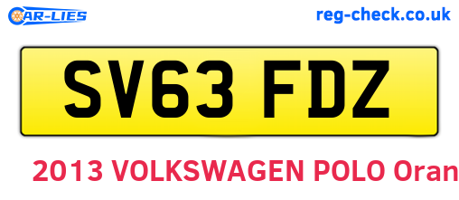 SV63FDZ are the vehicle registration plates.