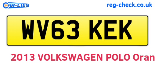 WV63KEK are the vehicle registration plates.