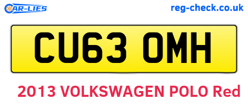 CU63OMH are the vehicle registration plates.
