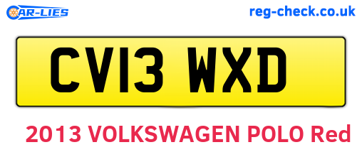 CV13WXD are the vehicle registration plates.