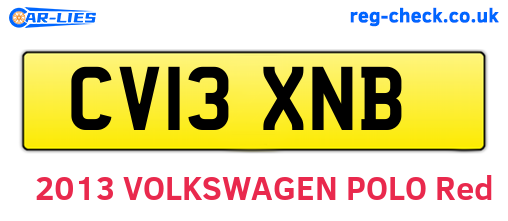 CV13XNB are the vehicle registration plates.