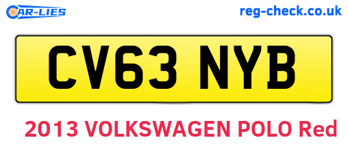 CV63NYB are the vehicle registration plates.