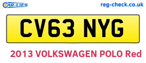 CV63NYG are the vehicle registration plates.
