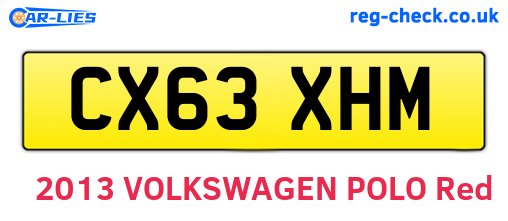 CX63XHM are the vehicle registration plates.