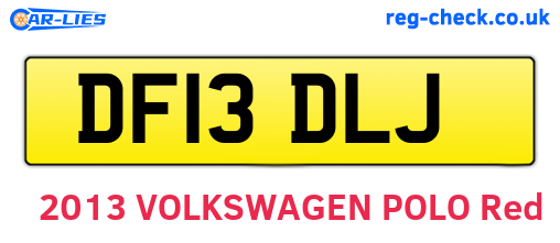DF13DLJ are the vehicle registration plates.