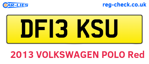 DF13KSU are the vehicle registration plates.