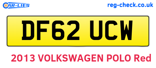 DF62UCW are the vehicle registration plates.
