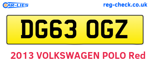 DG63OGZ are the vehicle registration plates.
