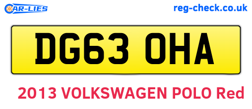 DG63OHA are the vehicle registration plates.