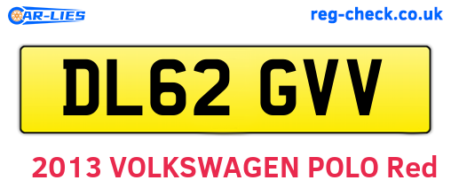DL62GVV are the vehicle registration plates.