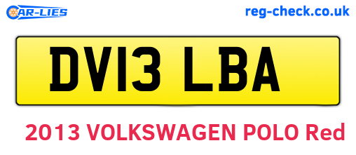 DV13LBA are the vehicle registration plates.