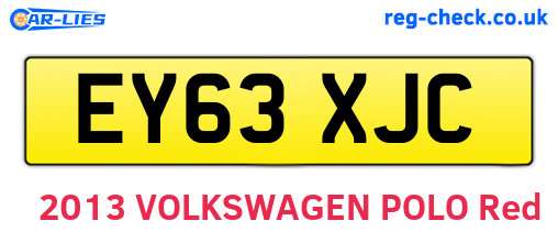 EY63XJC are the vehicle registration plates.