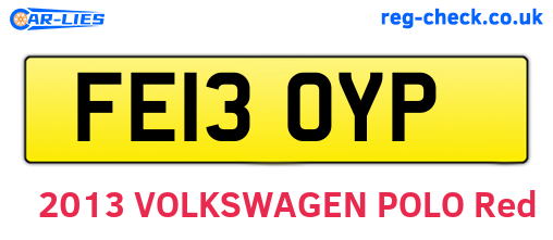 FE13OYP are the vehicle registration plates.
