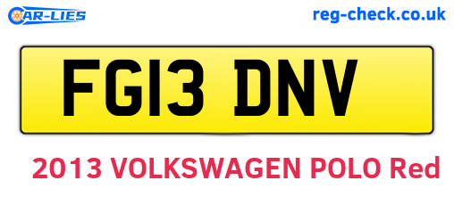 FG13DNV are the vehicle registration plates.