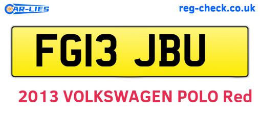 FG13JBU are the vehicle registration plates.
