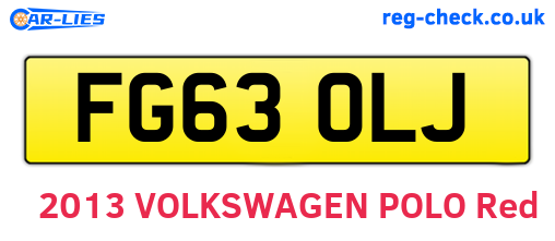 FG63OLJ are the vehicle registration plates.