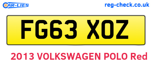 FG63XOZ are the vehicle registration plates.