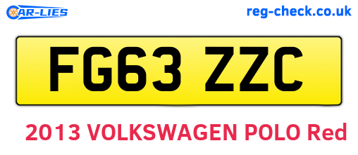 FG63ZZC are the vehicle registration plates.