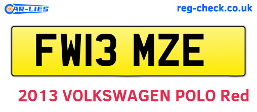 FW13MZE are the vehicle registration plates.