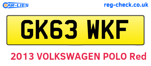 GK63WKF are the vehicle registration plates.