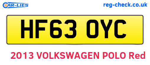 HF63OYC are the vehicle registration plates.