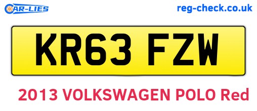 KR63FZW are the vehicle registration plates.