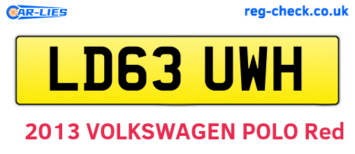 LD63UWH are the vehicle registration plates.