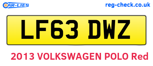 LF63DWZ are the vehicle registration plates.