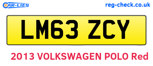 LM63ZCY are the vehicle registration plates.