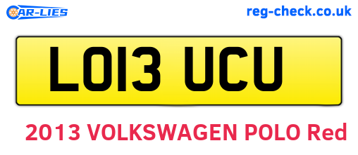 LO13UCU are the vehicle registration plates.