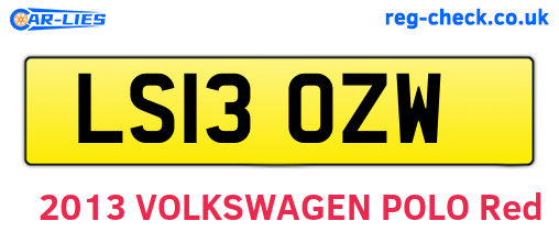 LS13OZW are the vehicle registration plates.