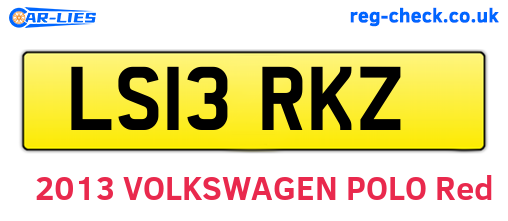 LS13RKZ are the vehicle registration plates.