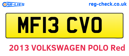 MF13CVO are the vehicle registration plates.