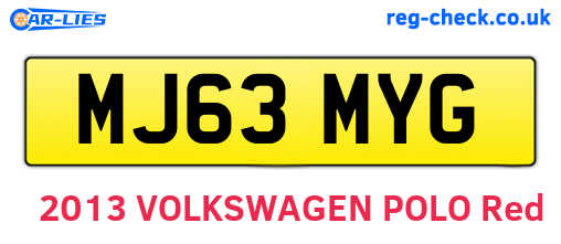 MJ63MYG are the vehicle registration plates.