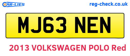MJ63NEN are the vehicle registration plates.