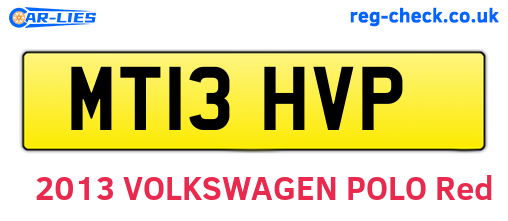 MT13HVP are the vehicle registration plates.