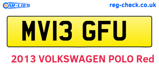MV13GFU are the vehicle registration plates.