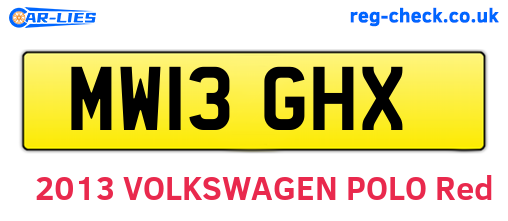 MW13GHX are the vehicle registration plates.