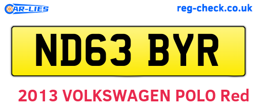 ND63BYR are the vehicle registration plates.