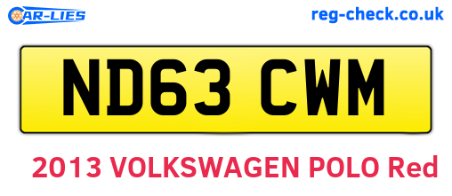 ND63CWM are the vehicle registration plates.