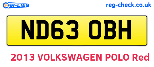 ND63OBH are the vehicle registration plates.