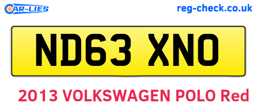 ND63XNO are the vehicle registration plates.