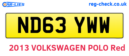 ND63YWW are the vehicle registration plates.