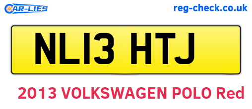 NL13HTJ are the vehicle registration plates.