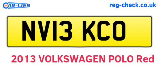 NV13KCO are the vehicle registration plates.