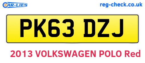 PK63DZJ are the vehicle registration plates.