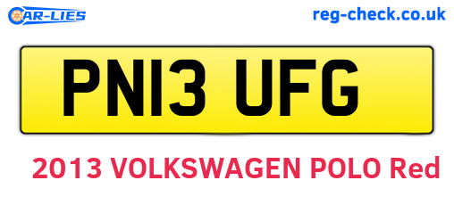 PN13UFG are the vehicle registration plates.