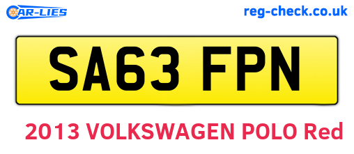 SA63FPN are the vehicle registration plates.